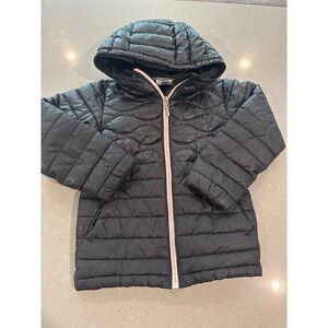 Columbia girls  Black Puffer Jacket Hooded Lightweight Warm Coat size xs (A)